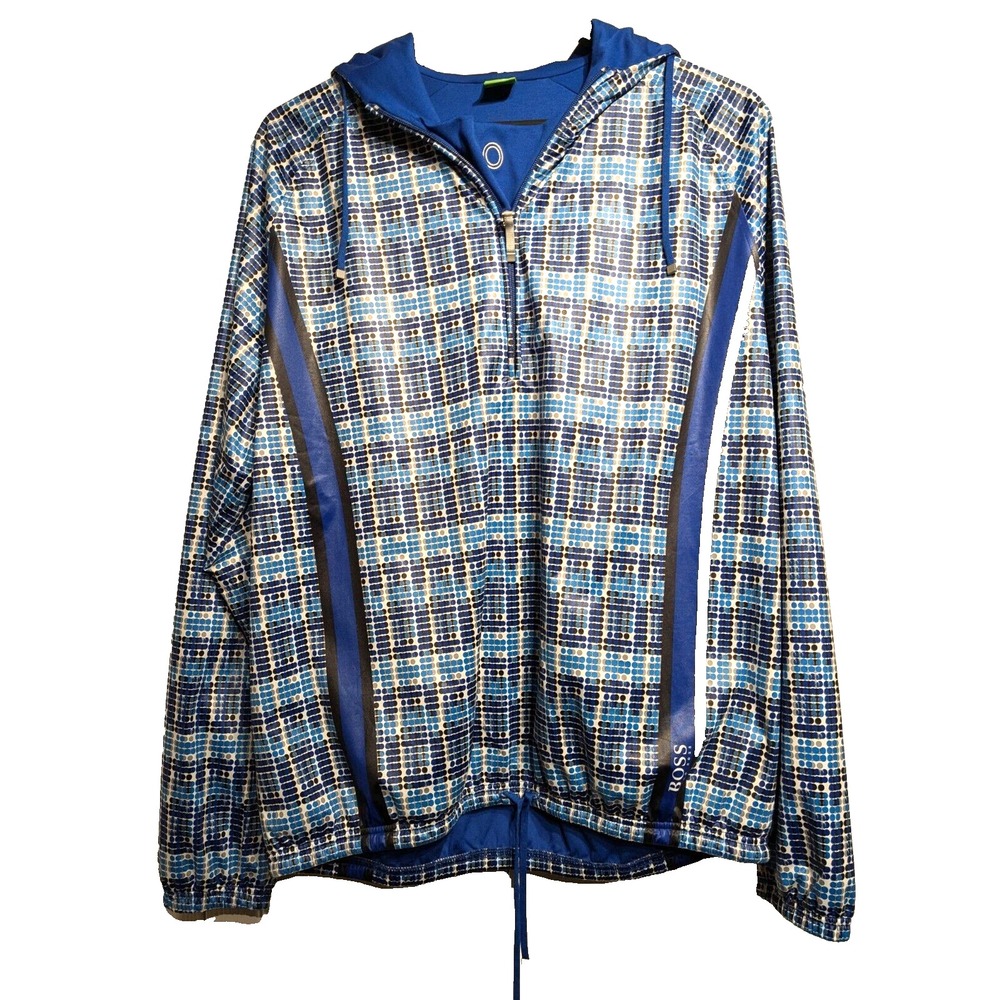 Rare Hugo Boss Men Sz: Large Hoodie 1/4 Zip Pullover Earth Air Water Fire Matrix